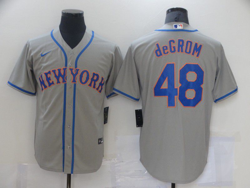 Men New York Mets #48 Degrom Grey Game Nike MLB Jerseys->buffalo bills->NFL Jersey